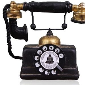 7 inch Creative Retro Telephone European Resin Rotary Dialing Telephone